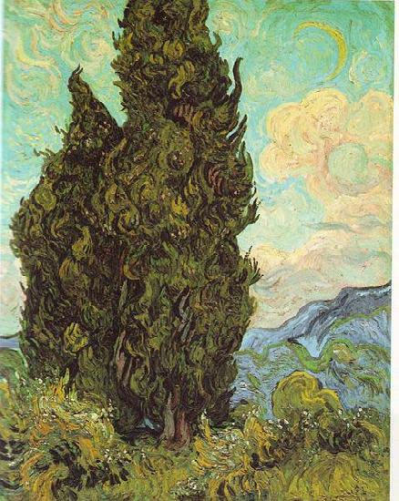 Vincent Van Gogh Cypresses China oil painting art
